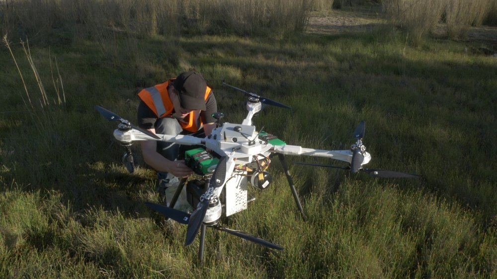 BCE engineer Spencer working on precision-planting drone in Myanmar
