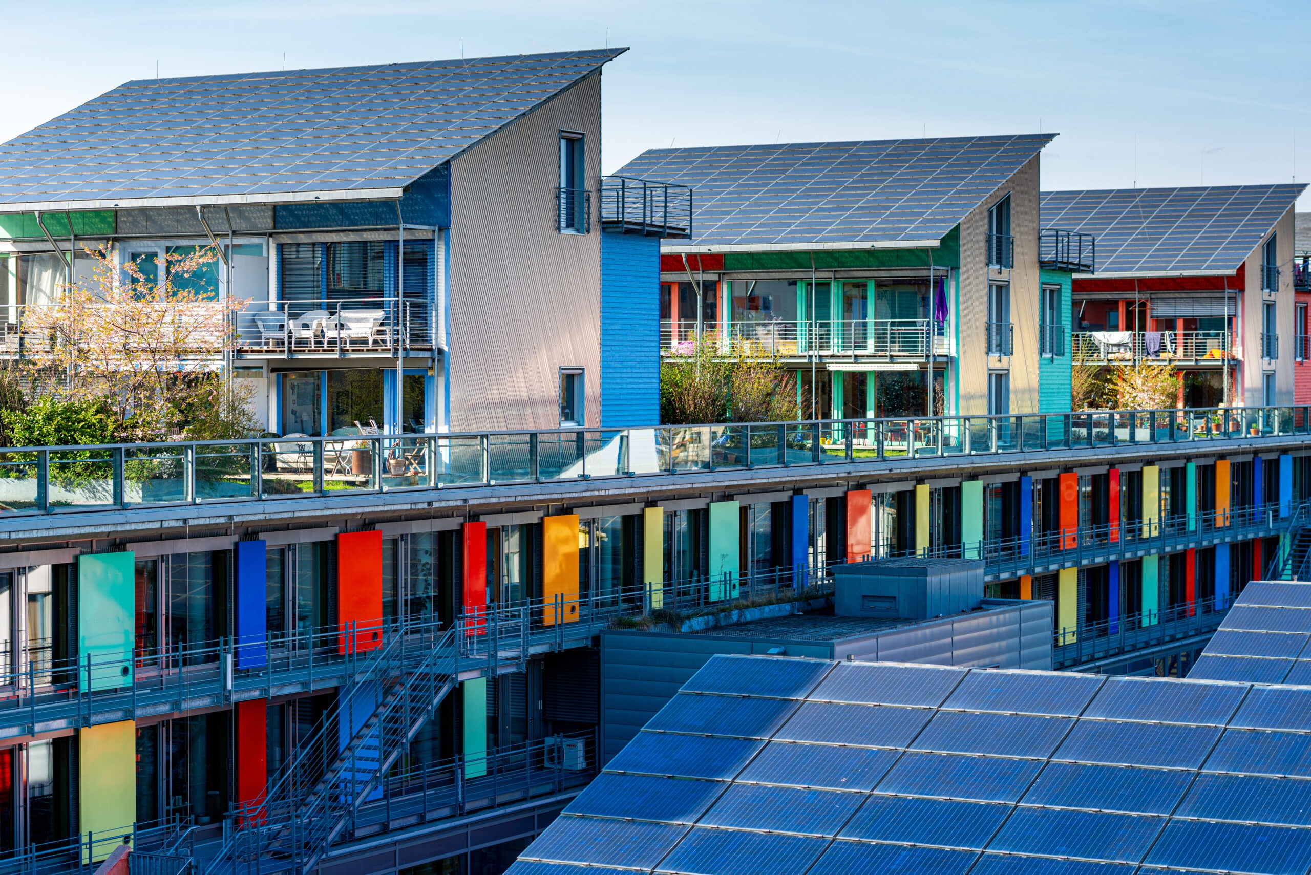 Vauban in Freiburg, Germany. uses renewable energy - an example of decarbonising real estate