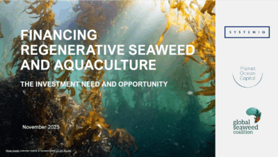 Financing Regenerative Seaweed and Aquaculture: The investment need and opportunity